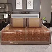 GUAWJRZDP Summer Sleeping Mat Bamboo, Foldable Cool Mat, Double-Sided Carbonized Bamboo Summer Sleeping Mat, Bamboo Bed Mat Cooling Summer Sleeping Pad, Bedroom Essential for Summer Sleeping(150X200cm