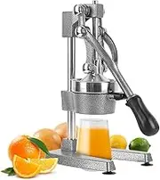 Manual Stainless Steel Juicer, Commercial Juice Presser, Hand Press Juicer Extractor Squeezer Orange Citrus (Silvery)