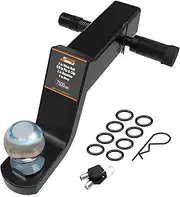 DEEAGLE 2 in Ball Hitch with Pin, Solid Steel Receiver Hitch with 3.5” Hitch Pin Lock, Fits 2 in Receiver, 7500lbs, 4 in Drop, 2-3/4 in Rise