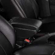 Double Layer Armrest Centre Console Storage Box Rotatable Central Store Content USB Charging Cup Holder Ashtray Accessories, for Peugeot, 208 Vehicle Armrest Storage Box(D Style All Black)