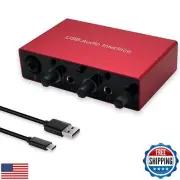 Audio Interface USB Audio Interface with Mic Preamplifier USB Audio Mixer Rec