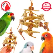 Bonka Bird Toys 1145 Mahogany Jumble Vine Leather Small Medium Parrot Cage Chew