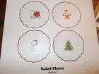 Williams Sonoma PEANUTS SNOOPY Set of 4 SALAD PLATES 7.5" Scalloped New