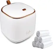 Mini Trash Can 1.6L/0.4 Gallon with Trash Bags 180pcs, Tiny Small Desktop Trash Bin with Lid, Countertop Mini Garbage Bin for Home, Office, Kitchen, Bedroom, Bathroom (White)