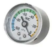 SMC ANALOGUE PRESSURE GAUGE 42.5mm -100kPa To 0kPa, R-1/4″ R-1/8″ Back Entry