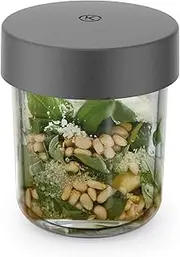 Mini Chopper & Grinder KAG30.000GY, Glass Accessories, Go Collection, Chopper & Grinder for Kenwood Go Food Processor, 2 Glass Jars, Removable Stainless Steel Blades, Dishwasher Safe, 100 ml