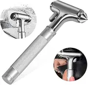 Car Glass Breaker with Seat Belt Cutter, Premium Metal Automotive Safety Hammer, Car Window Breaker to Break Glass, Vehicle Emergecy Safety Hammer for Car Accidents (Silver)