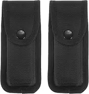 uxcell 2pcs Nylon Pocket Knife Sheath 6" x 2.6" Horizontal Vertical Carry Belt Loop Multi-Tool Pouch Folding Knife Belt Sheath with Snap Closure for Outdoor Daily Use, Black