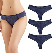 [marysgift] Lace Thongs for Women Low-waist Panties T-back Underwear 3 Pack