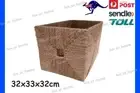 IKEA KNIPSA Basket Seagrass Natural Storage Box Cube Organiser 32x33x32cm KALLAX