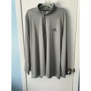 Adidas Quarter Zip Pullover 2XL Gray Climalite Athletic Workout NWT