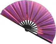 [Generic] Folding Fan - Hand Fan Folding | Hand Fans For Women | Dance Popping | Foldable Reflective Performances | Fantasy Holographic Effect, Performance Props For Music Festivals, Carnival