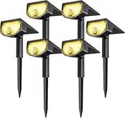 AloftSun Solar Motion Sensor Outdoor Lights, 30 LEDs Spot Lights with Motion Detector, IP68 Waterproof Solar Motion Lights for Outside, 3 Modes Solar Landscape Lights for Pathway Yard, 6 Pack