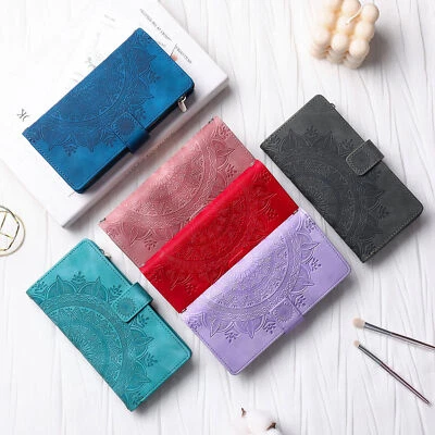 Zipper Totem Leather Card Wallet Strap Phone Case For Vivo Y72 Y21 Y33S V21 Y20