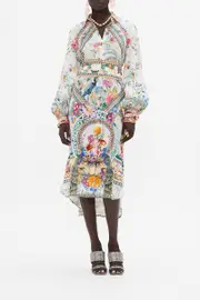 HIGH LOW MIDI SHIRT DRESS PLUMES AND PARTERRES