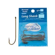 Size 12 Jarvis Walker Bronze Long Shank Fishing Hooks - Qty: 20