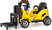 HONEY JOY Kids Electric Ride-On Car, 12V Electric Forklift with Remote Control & Gear Switches, Liftable Fork & Pallet, Built-in Music & Horn, MP3, Ride On Toy Truck for 3-7 Years Old Kids, Yellow