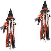 ifundom 2pcs Halloween Witch Halloween Decor Out Door Decor Ghost Decoration Halloween Holiday Decoration Outdoor Hanging Decor Wall Hanging Decor Haunted House Prop Decor Home Ghost Gauze