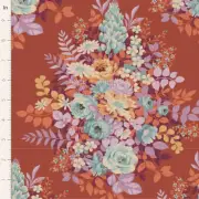 Quilting Patchwork Fabric TILDA Chic Escape Whimsyflower Rust 50x55cm FQ