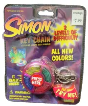 Vintage 2000 Hasbro Simon Key Chain Electronic Game Lights Sounds New Old Stock