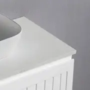 Hampton 600mm PVC Wall Hung Bathroom Vanity White Quartz Stone