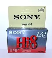 Sony Video Hi8 120 Minute HMP Metal Particle P6-HMPD - Hang Tab - Single Tape