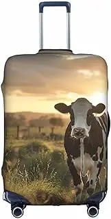 [Pvinnk] Dairy Cow Print Protective Luggage Cover Elastic Washable Suitcase Protector Travel Gear Protector, White, Large
