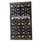 6'x3' Marble Dining Side Table Top Antique Carnelian Floral Inlay Hallway Decor