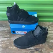 Adidas Tubular Invader Strap J Youth Sneakers Triple Black BZ0302 Size 5 5Y NIB