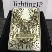 Zippo Harley Davidson HDP-73 Bald Eagle Nickel Gold Metal Lighter Japan Limited