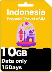 Indonesia Prepaid Travel eSIM - High-Speed Data for 30 Days, Data-Only (10GB (30 Days))