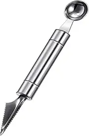 Melon Baller Scoop Double-Headed Fruit Carving Cutter Knife Dual-Purpose Stainless Steel Cooking Spoon for DIY Cutting and Scooping Watermelon,Cantaloupe,Ice Cream and Cupcake Cookie, Cheese Grater