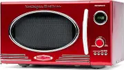 Nostalgia UKNRMO9RR6A RMO4RR Microwave Oven, 5 Power Levels and 12 Cook Settings, LED Display, 900 W, 25 liters, Black