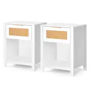 ALFORDSON Set of 2 Bedside Table Nightstand Side End 1 Drawer Storage Shelf White