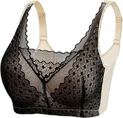 XWSM Breast Prosthesis Pockets Bra Mastectomy Post Surgical Bra Everyday Sports Bras for Women Wireless Sexy Lace Underwear (Color : Black, Size : M/Medium), Black