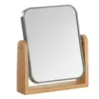 Double Sided 3X Magnifying Makeup Mirror with Bamboo Stand,Small Desk Table Mirr