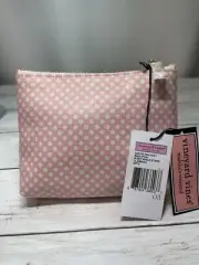 Vineyard Vines Pink Dot Zippered Cosmetic Makeup Bag - 6"x4.5"x1.5" - NEW