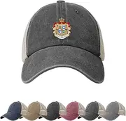Coat of Arms of Denmark Sun Hats for Men Women Denmark Emblem Cowboy Mesh Baseball Cap Danish Trucker Hat