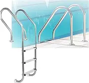 Swimming Pool Ladder,with 2/3 Step Stainless Steel Steps,Weight Capacity 600 Lbs,for Inground Pools Easy Climbing(3-steps1.5mm)