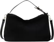 [Generic] Women Suede Shoulder Bag Adjustable Strap Hobo Purse With Inner Pocket Satchel Purse Zipper Clutch Purse for Work Travel