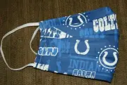 Indianapolis Colts Face Mask Adult Size Cotton Fabric Two Layers Filter Pocket #