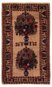 Vintage Hand-Knotted Area Rug 2'11" x 4'10" Traditional Wool Carpet