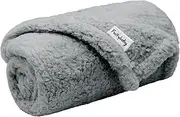 FURRYBABY Premium Fluffy Fleece Dog Blanket, Soft and Warm Pet Throw for Dogs & Cats Grey S