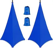Vinanker Speaker Stand Cover, Tripod Scrim Cover for Speaker & Lighting Stands, Ideal for Weddings, Banquets & DJ Events (2-Pack, Blue)