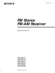 Sony STR-DE615 Amplifier / Receiver Owners Instruction Manual