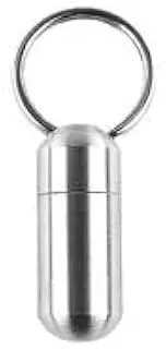 Pill Holder - Pocket Pill Container | Single Pill Box | Stainless Steel Pill Box | Waterproof Pill Case Keychain | Single Chamber | Pill Case Travel Pill Holder for Men Women