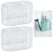 2 Soap Dish Basket Suction Glitter Wall Holder Bathroom Sponge Tray Shower Caddy