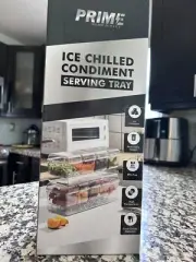 Ice Chilled Condiment Caddy with 5 Containers(2.5 Cup), Condiment Server