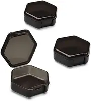 3 Packs Small Pill Organizer, Travel Pill Container Mini Pocket Pill Organizer Daily Single Pill Containers Portable Medicine Holder for Purse Vitamin Fish Oil Supplements (Black)