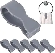 Tea Towel Holders - 6 Pack Functional Towels Clips,Towels Clips Gray No More Towels On The Floor, Non-Slip Keeps Towel from Falling Clips for Kitchen,Oven Handle